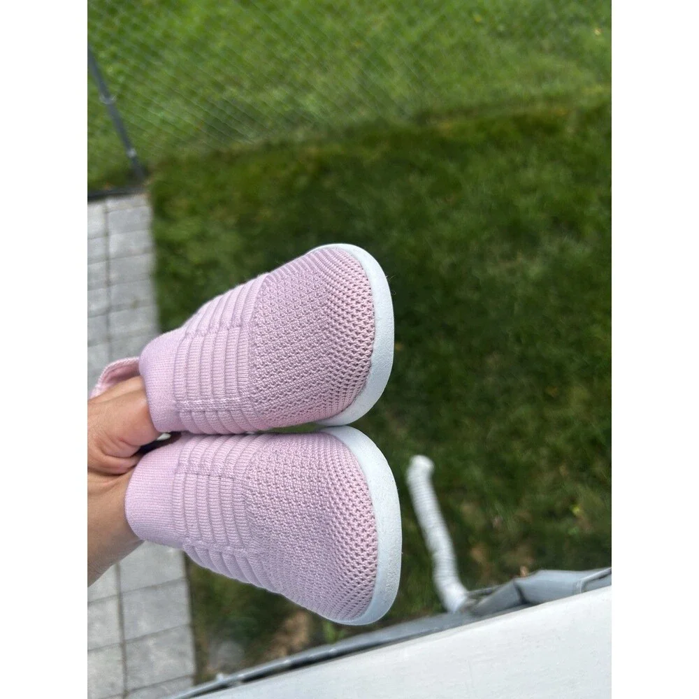 Clarks Cloudsteppers Girls Pink Knit Slip-On Sneakers Size 2M